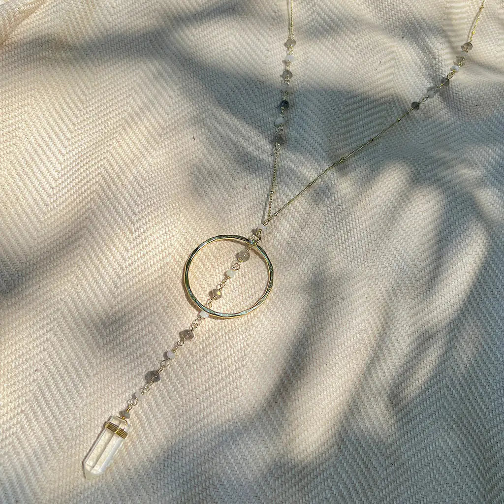 Fair Trade Crystal Halo Y Necklace 4