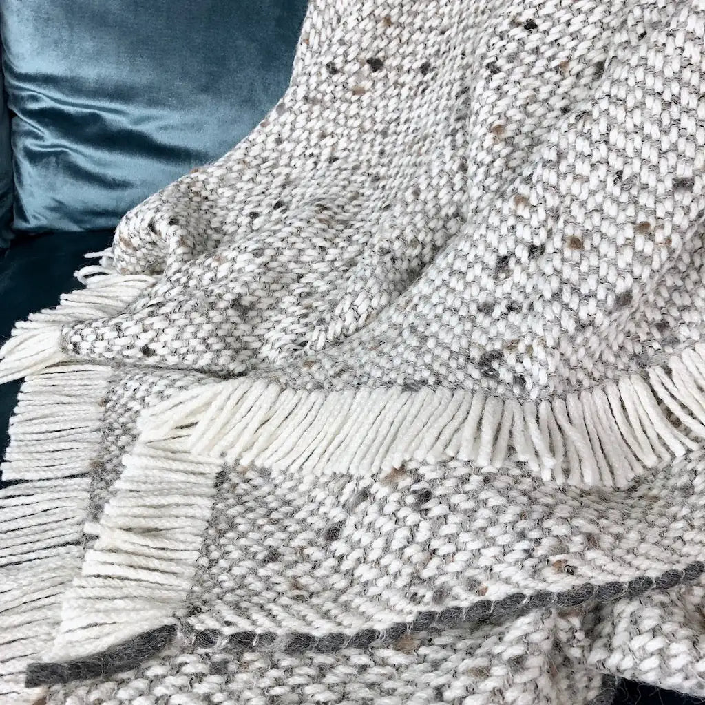 Fair Trade Eco-Friendly Chunky Gray Weave Alpaca Throw 2