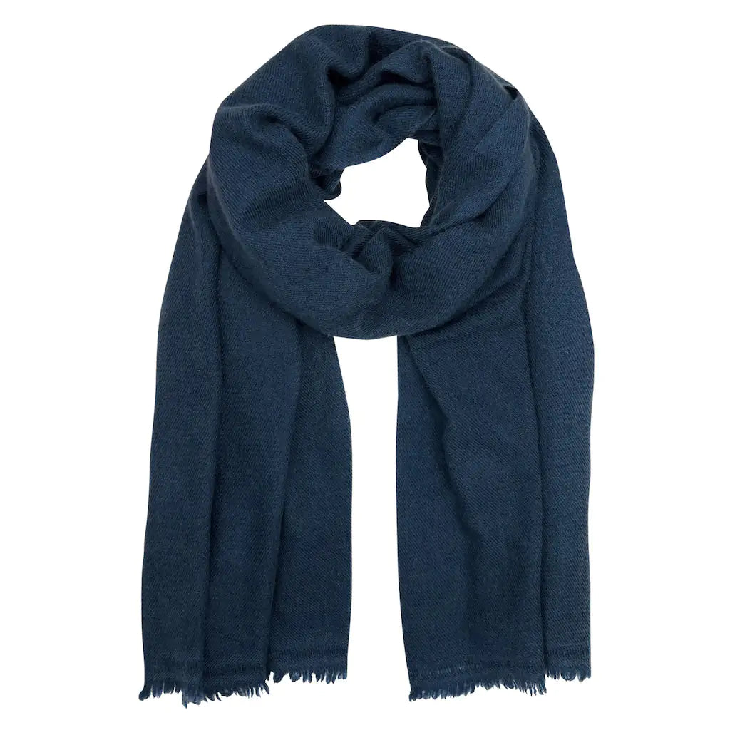 Fair Trade Eco-Friendly Navy Handloom Cashmere Scarf