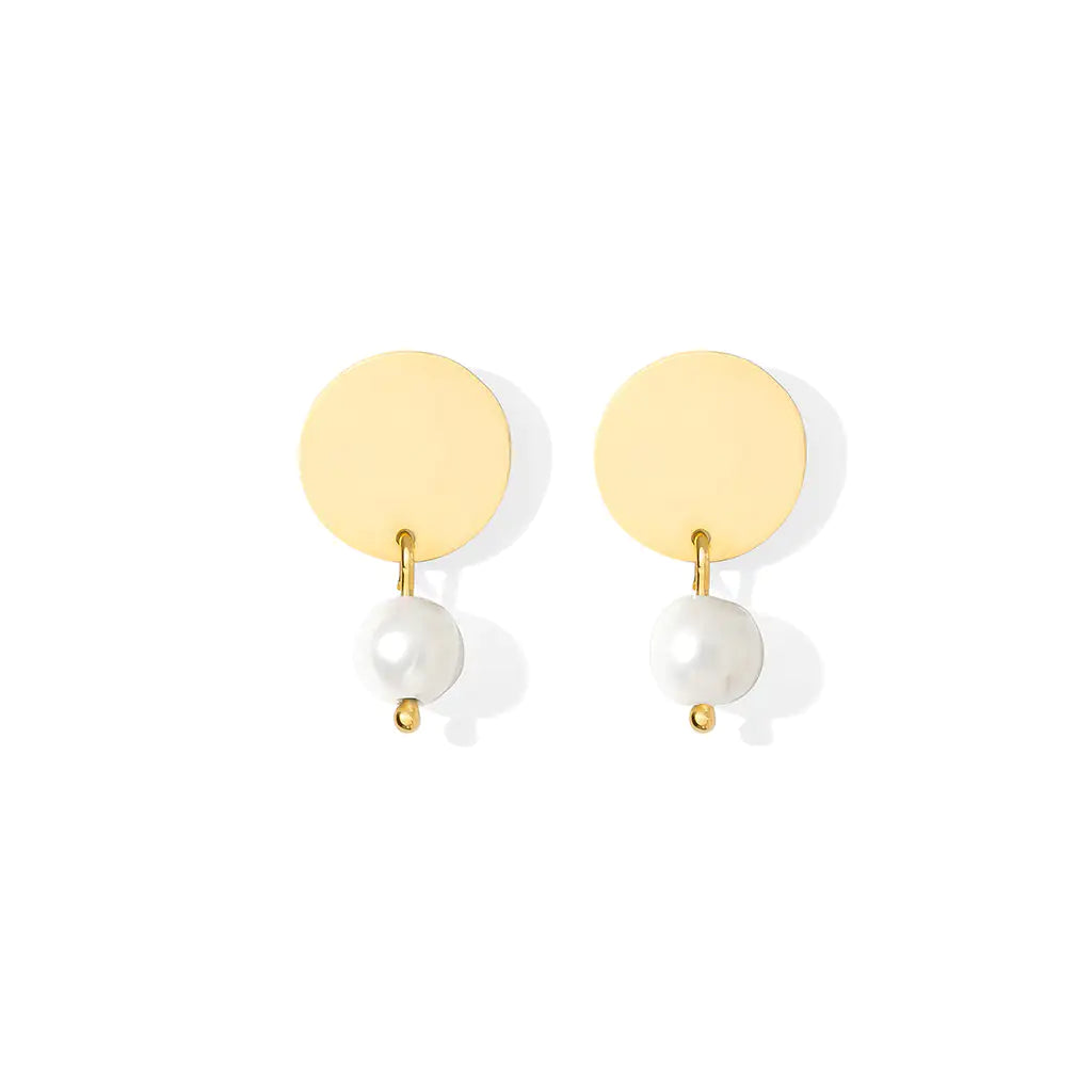 Fair Trade Freshwater Pearl Disc Earrings 1