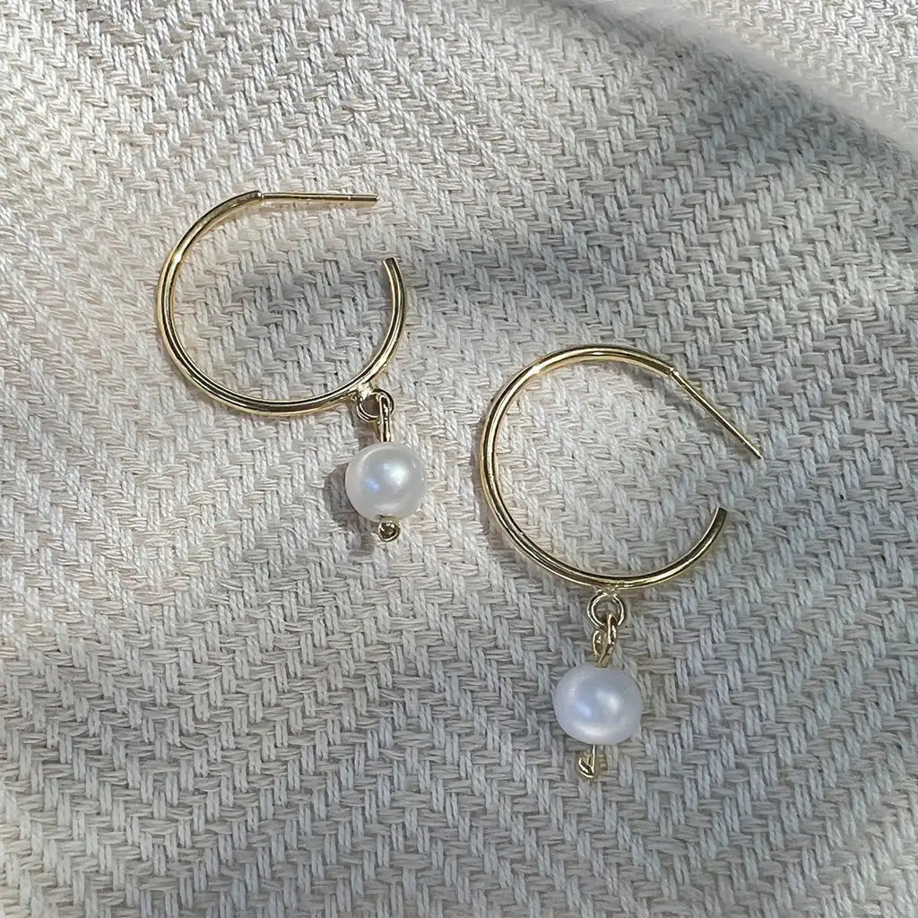 Fair Trade Freshwater Pearl Hoop Earrings 3