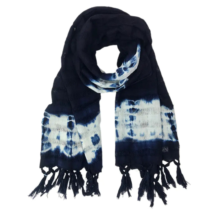 Fair Trade Eco-Friendly Indigo Stripe Scarf 1