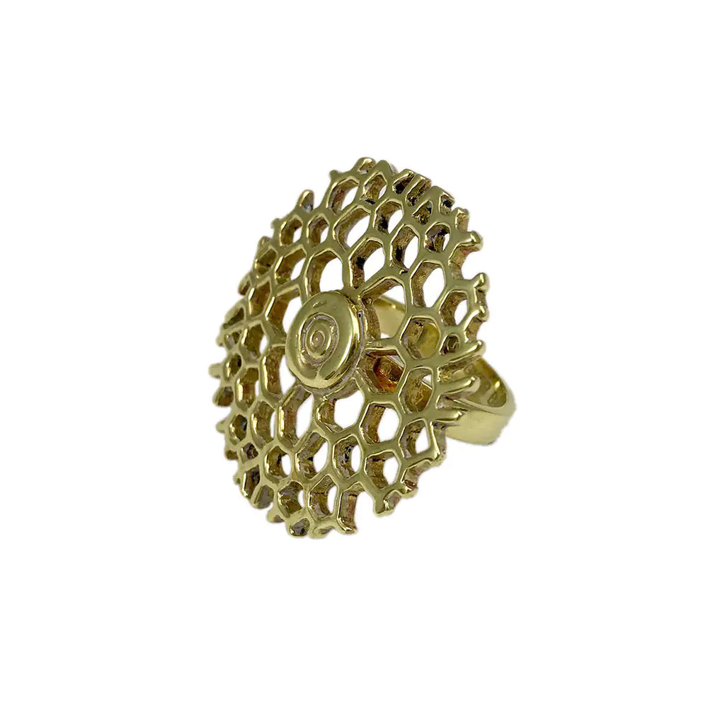 Fair Trade Bombshell Honeycomb Ring 2