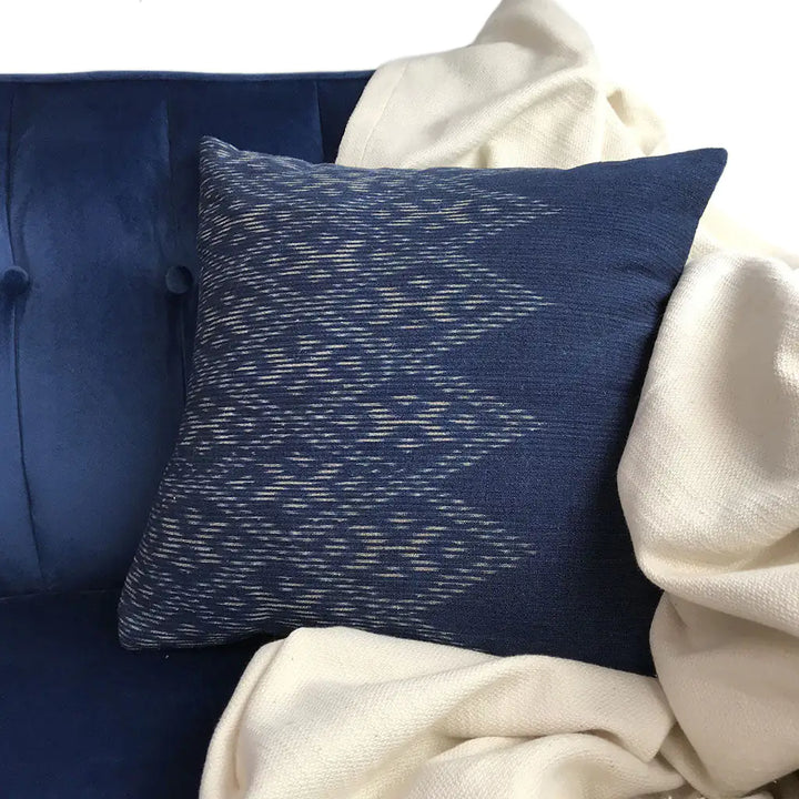 Fair Trade Eco-Friendly Indigo Diamond Pillow Cover 2