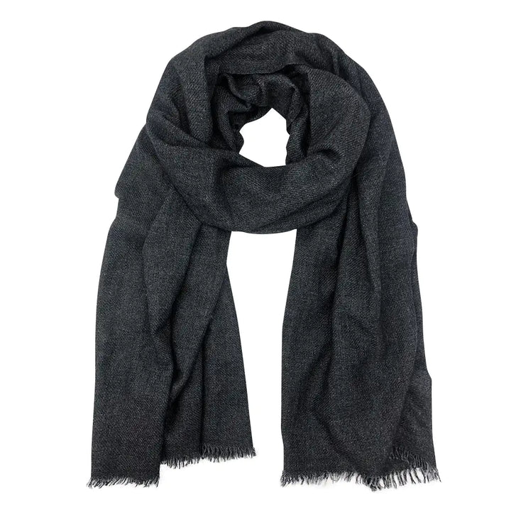 Fair Trade Black Handloom  Cashmere Scarf 1