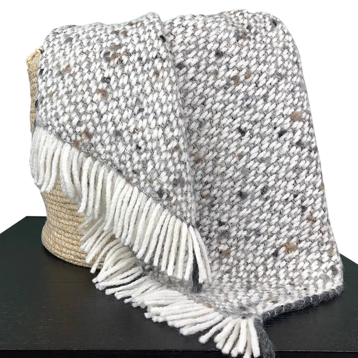 Fair Trade Eco-Friendly Chunky Gray Weave Alpaca Throw 4