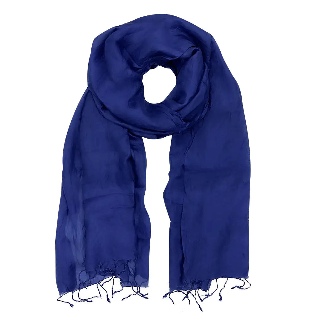 Fair Trade Eco-Friendly Women-Owned Sapphire Khmer Silk Scarf 1