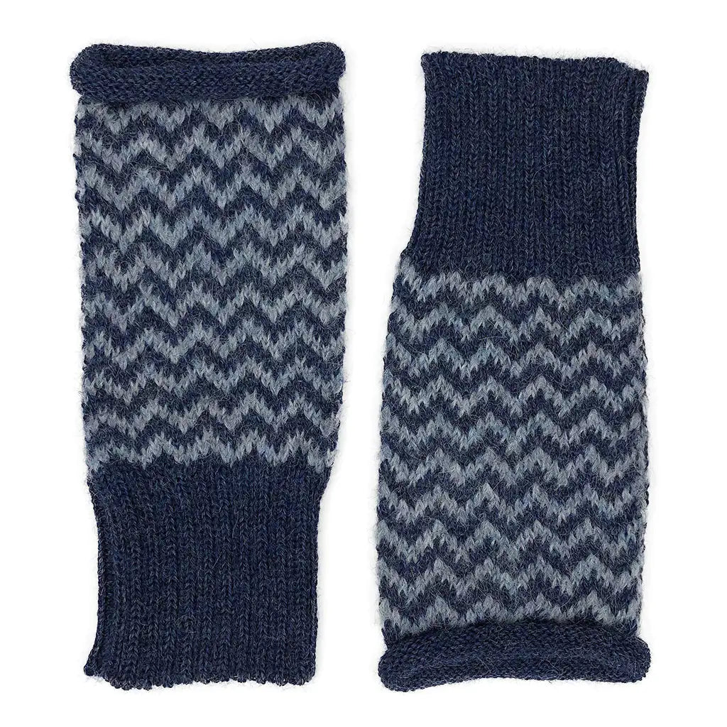 Fair Trade Azul Chevron Knit Alpaca Gloves 1