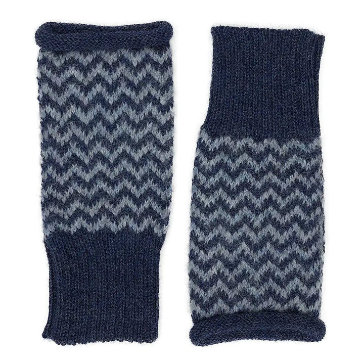 Fair Trade Azul Chevron Knit Alpaca Gloves 1