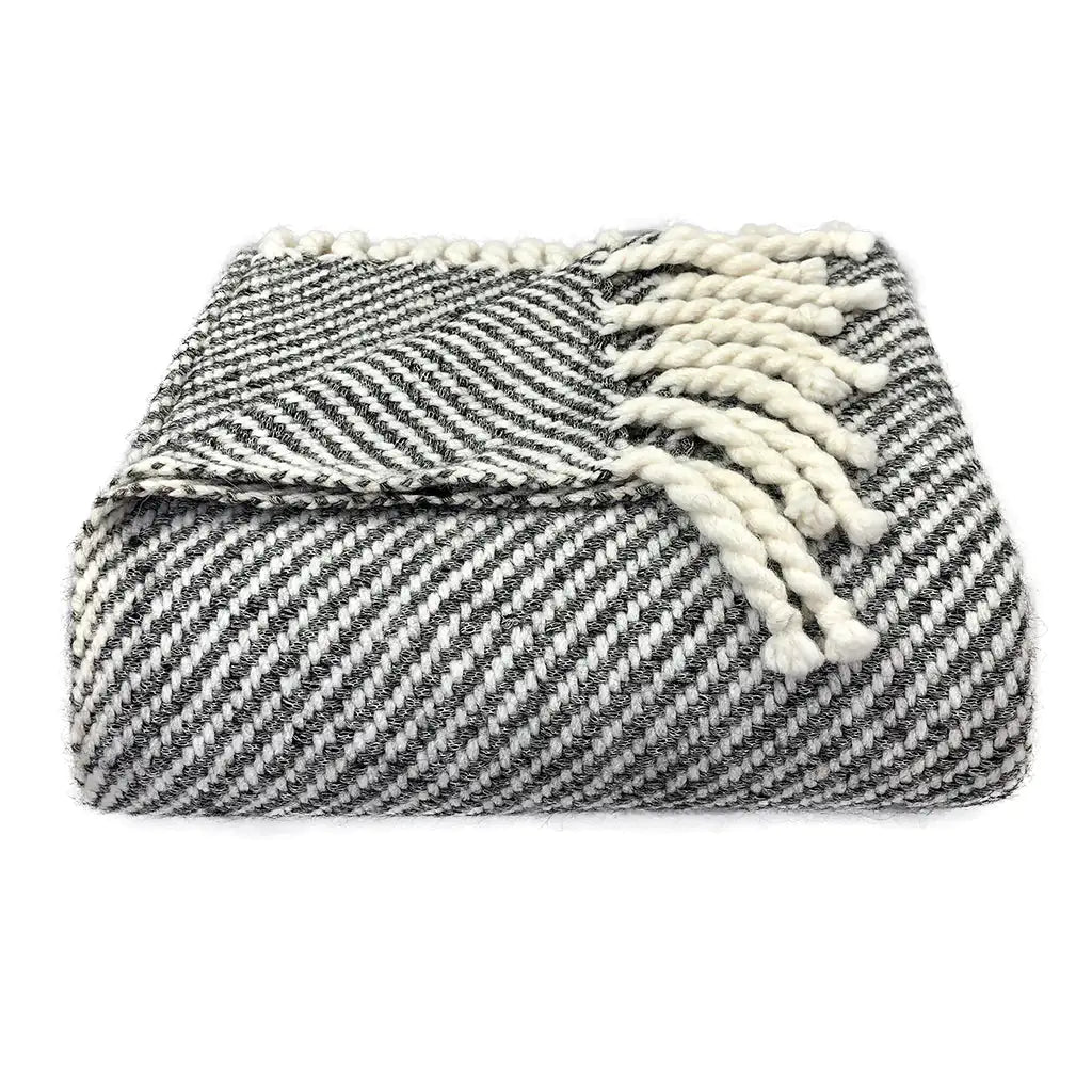 Fair Trade Chunky Black Stripe Alpaca Throw 1