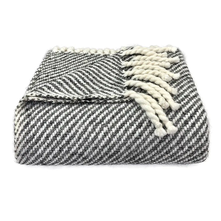 Fair Trade Chunky Black Stripe Alpaca Throw 1