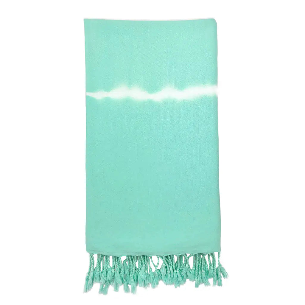 Fair Trade Mint Tie Dye Turkish Beach Towel 1