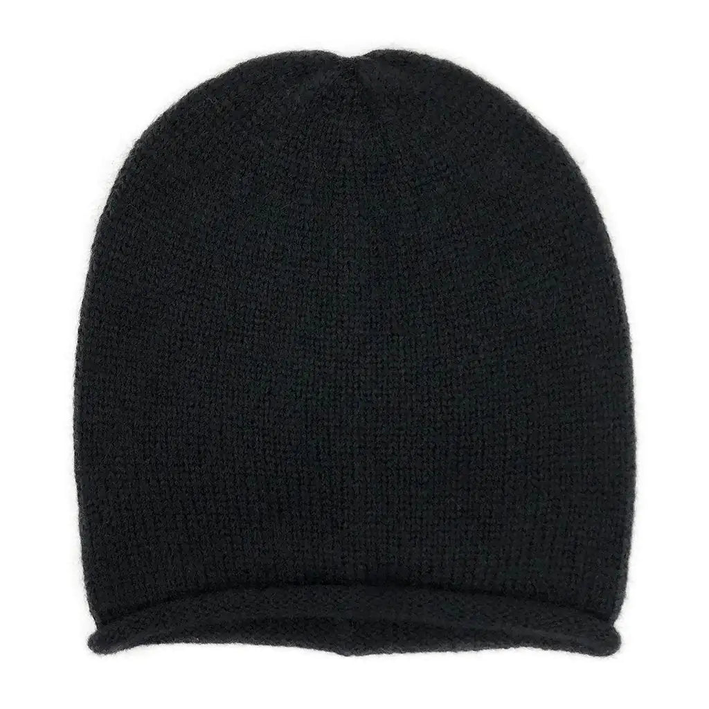 Fair Trade Black Essential Knit Alpaca Beanie 4