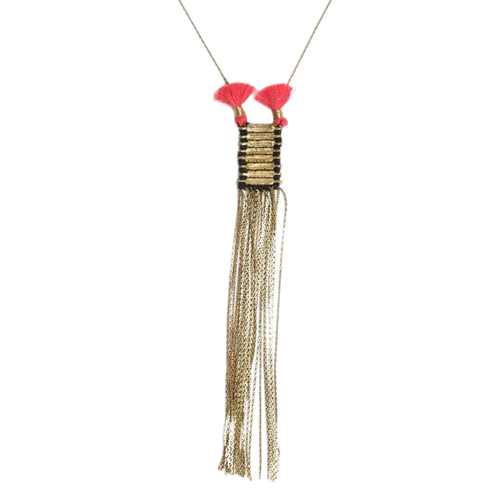 Fair Trade Double Tassel Necklace 5