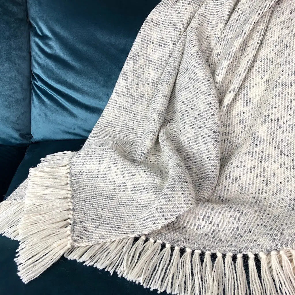 Fair Trade Eco-Friendly Heathered Gray Alpaca Throw 2