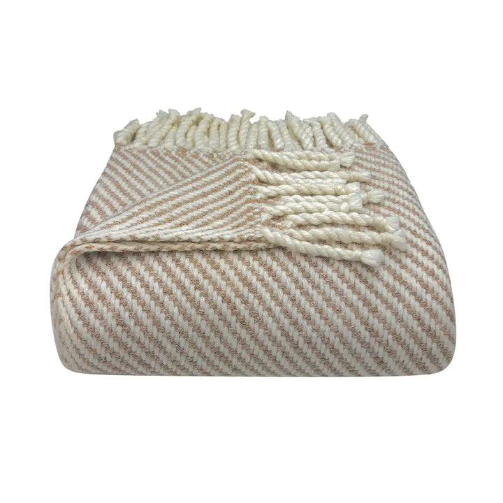 Fair Trade Eco-Friendly Chunky Camel Stripe Alpaca Throw 1