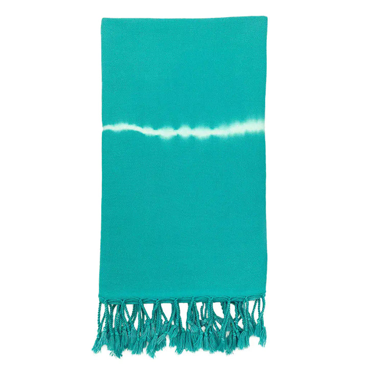 Fair Trade Teal Tie Dye Turkish Beach Towel 1