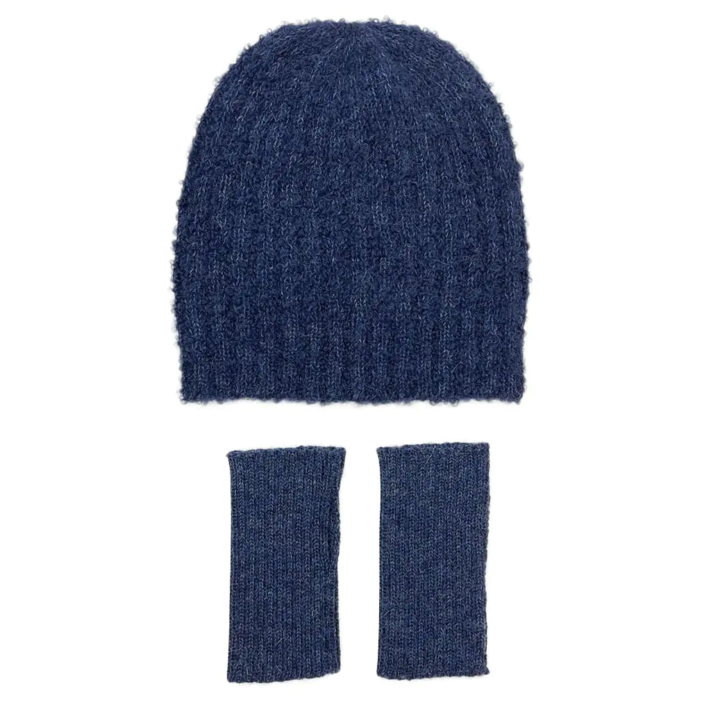 Fair Trade Navy Loop Knit Alpaca Beanie 4