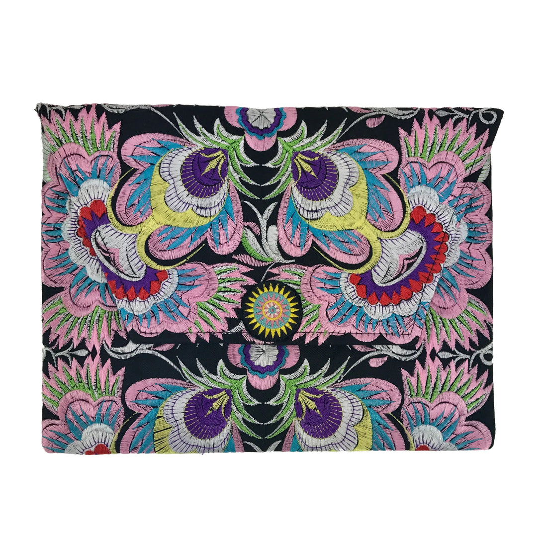 Fair Trade Embroidered Flower Clutch 4