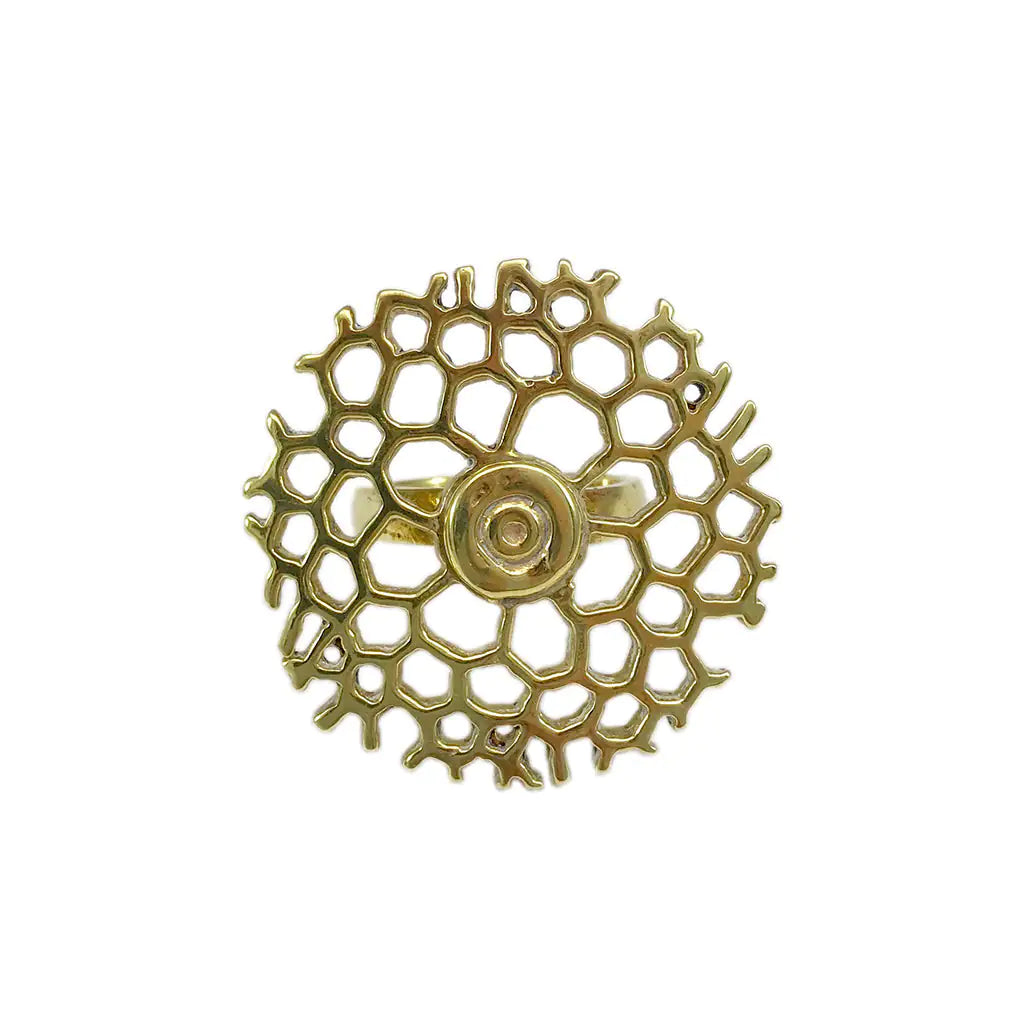 Fair Trade Bombshell Honeycomb Ring 1