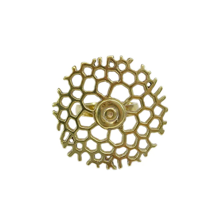 Fair Trade Bombshell Honeycomb Ring 1