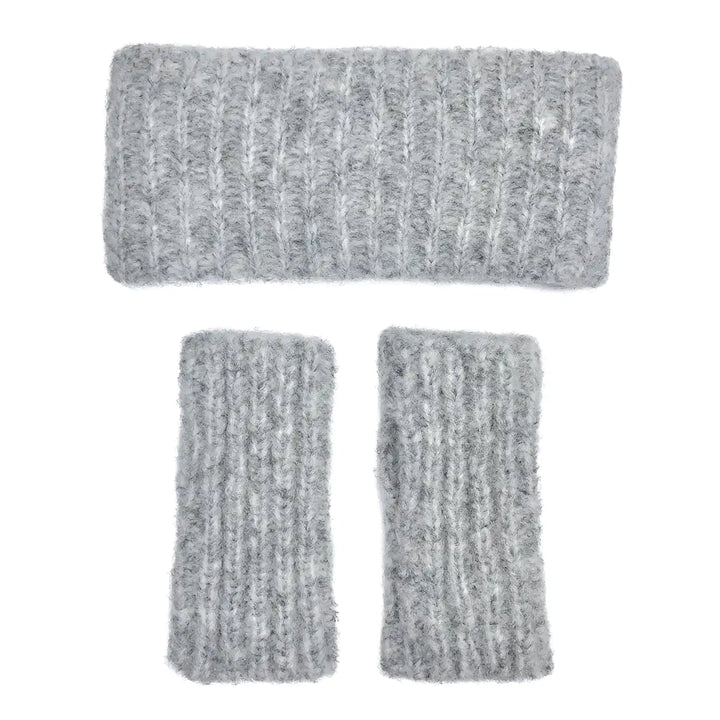 Fair Trade Gray Ribbed Alpaca Gloves 3