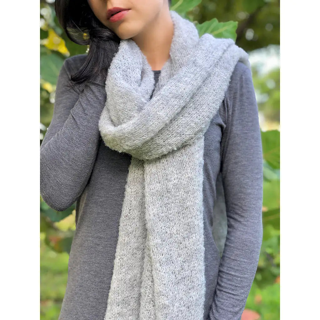 Fair Trade Eco-Friendly Gray Ultra Plush Alpaca Scarf 2