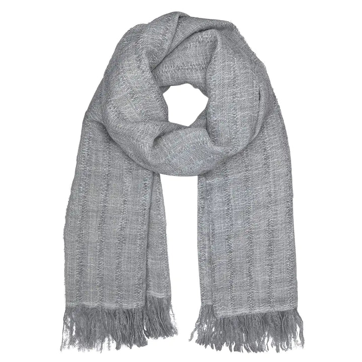 Fair Trade Eco-Friendly Gray Loop Knit Alpaca Scarf 1