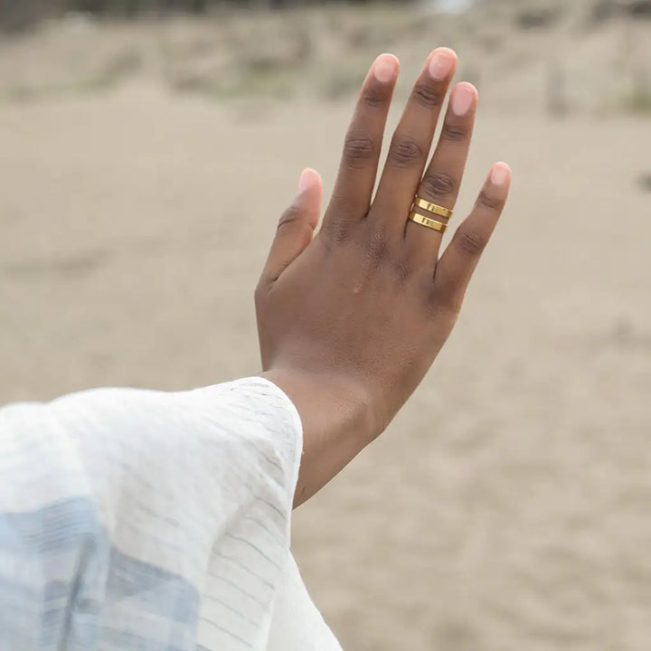 Fair Trade Geo Stripe Bombshell Ring 1