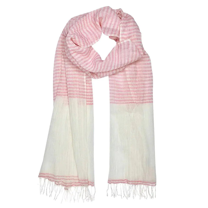 Fair Trade Airy Cotton Stripe Scarf 6