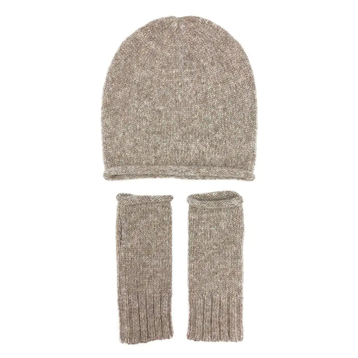 Fair Trade Beige Essential Knit Alpaca Beanie 3