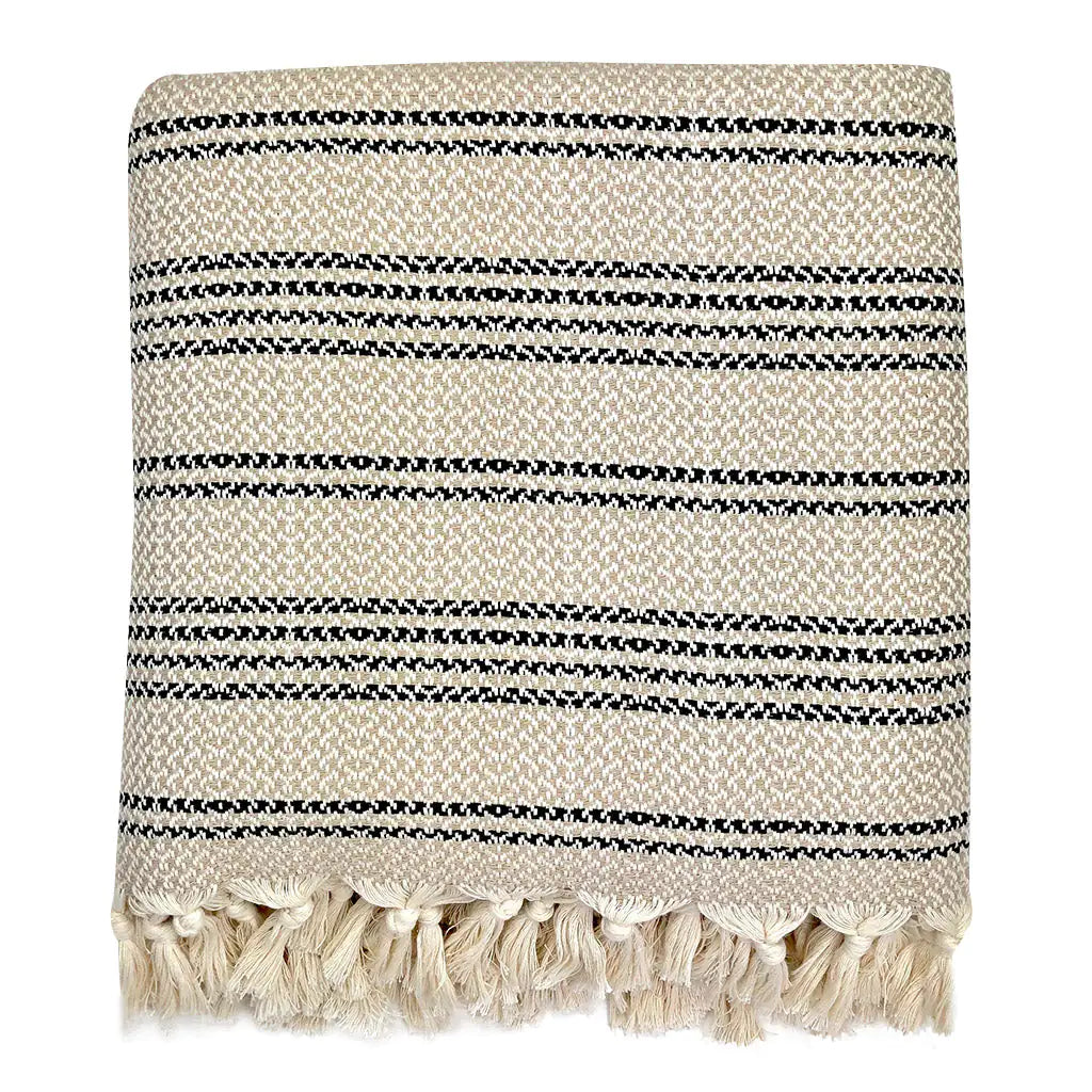 Fair Trade Eco-Friendly Woven Stripe Turkish Throw 8