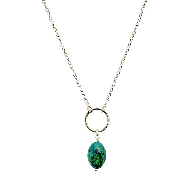 Fair Trade Chrysocolla Circle Necklace 1