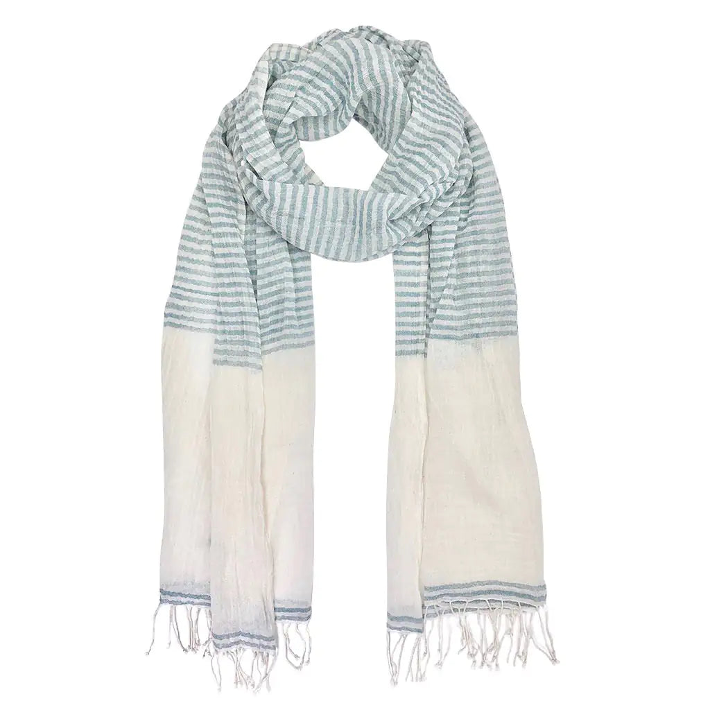 Fair Trade Airy Cotton Stripe Scarf 4