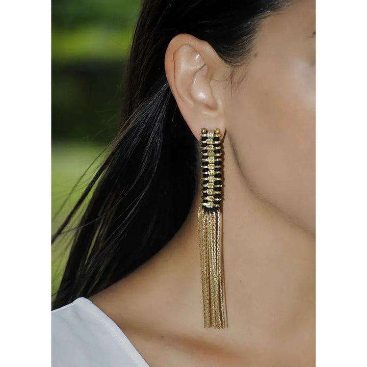 Fair Trade Silver Temple Tassel Earrings 3