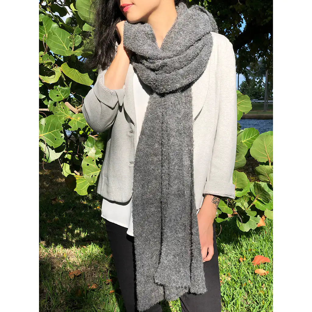 Fair Trade Charcoal Ultra Plush Alpaca Scarf 2