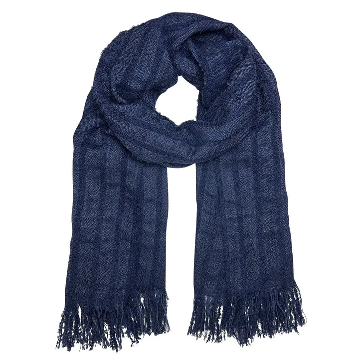 Fair Trade Eco-Friendly Navy Loop Knit Alpaca Scarf 1