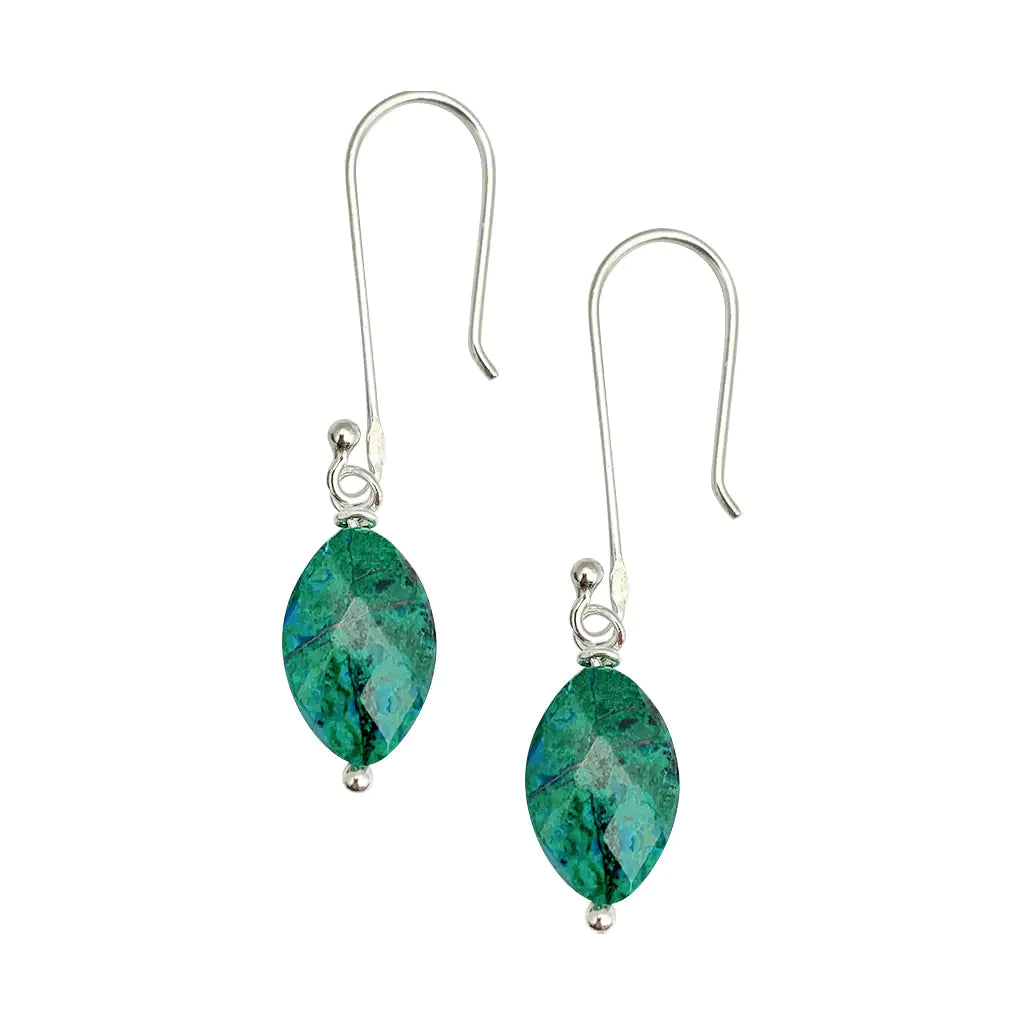 Fair Trade Chrysocolla Drop Earrings 1