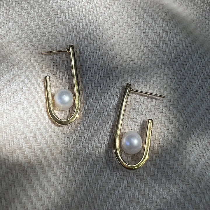 Fair Trade J Hoop Freshwater Pearl Earrings 3