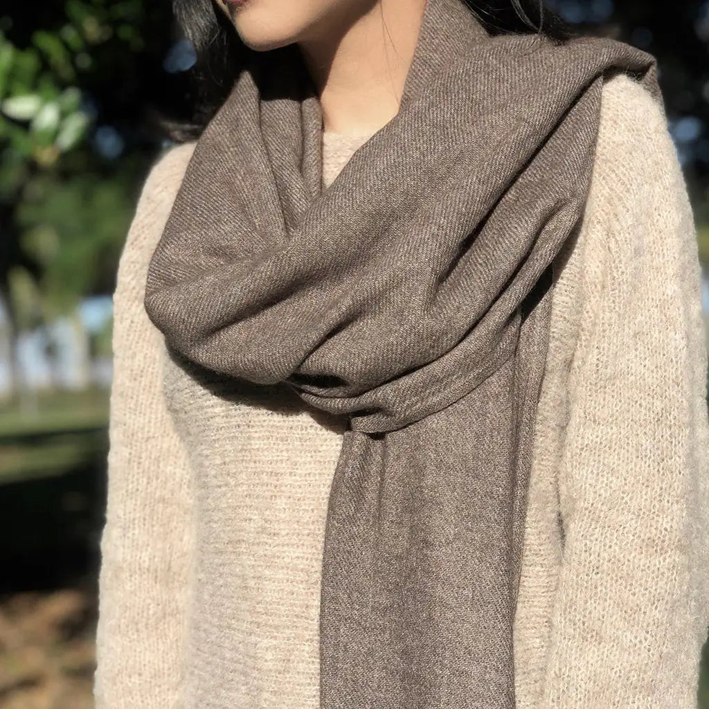 Fair Trade Espresso Handloom Cashmere Scarf 2