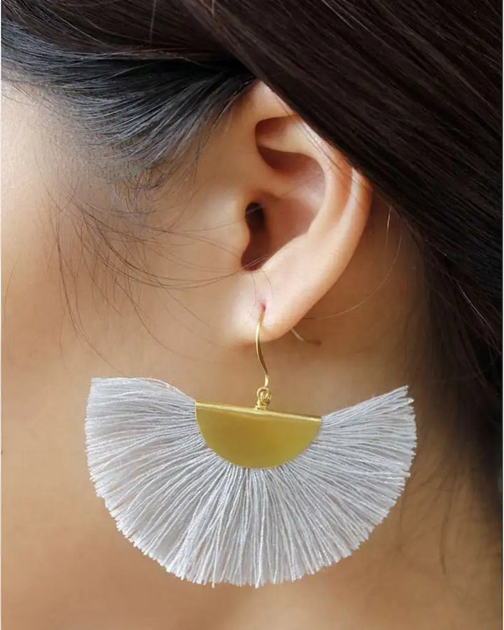 Fair Trade Half Moon Fan Earrings 1