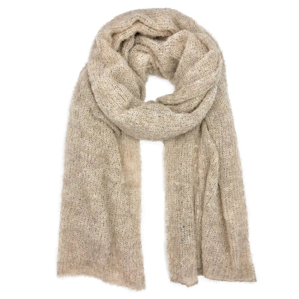 Fair Trade Almond Ultra Plush Alpaca Scarf 1