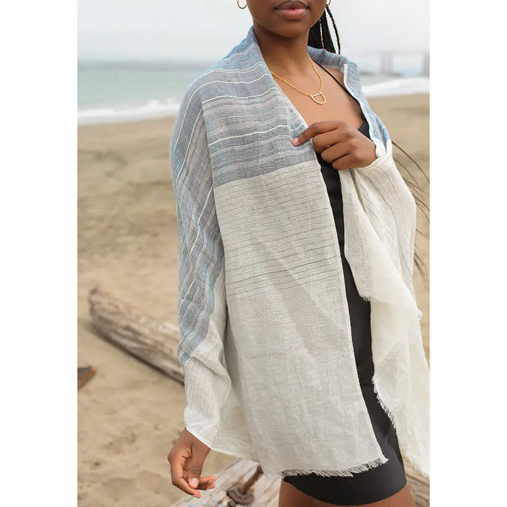 Fair Trade Eco-Friendly Linen Cotton Blend Wrap Scarf 4