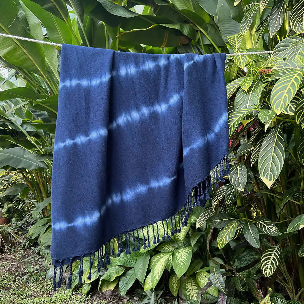 Fair Trade Navy Tie Dye Turkish Beach Towel 2