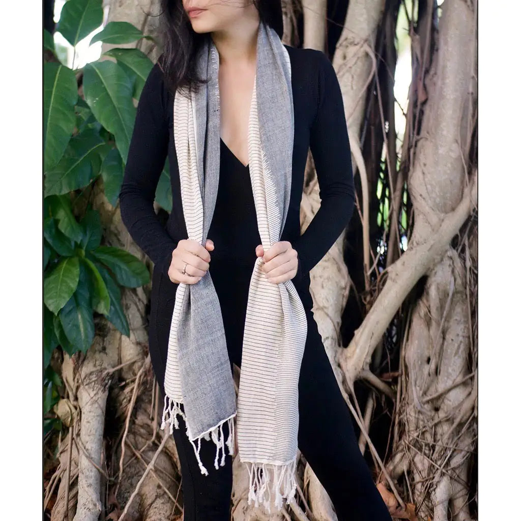 Fair Trade Eco-Friendly Striped Organic Cotton Scarf 2