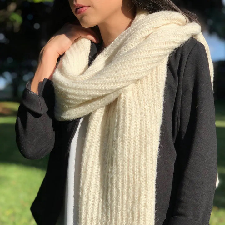 Fair Trade Chunky Snow Knit Alpaca Scarf 2