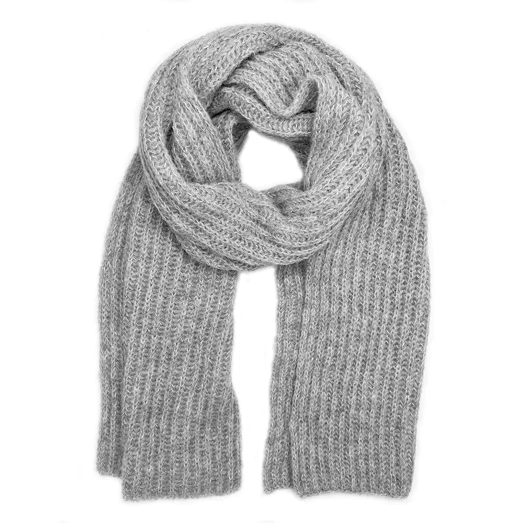 Fair Trade Chunky Gray Knit Alpaca Scarf 1