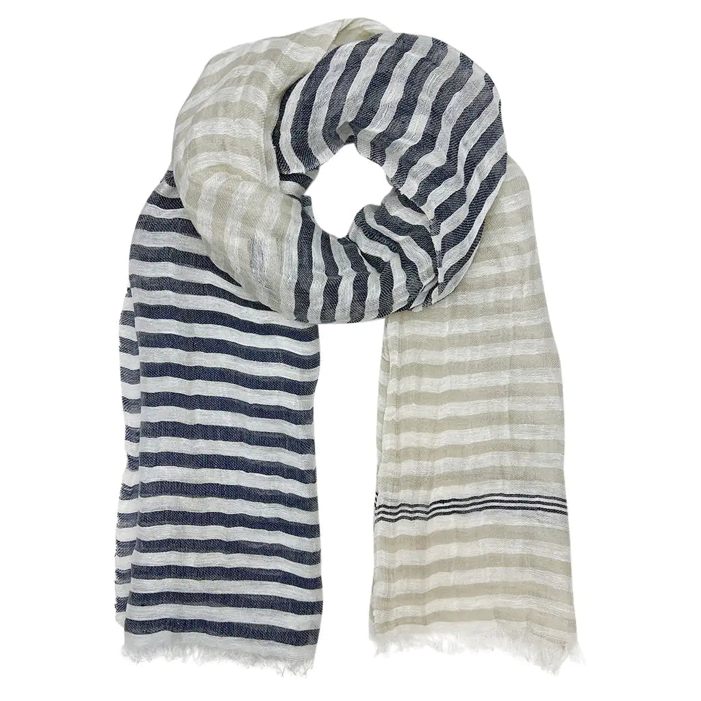 Fair Trade Cabana Linen Blend Wrap Scarf 1