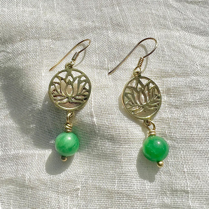 Fair Trade Lotus Drop Earrings 2