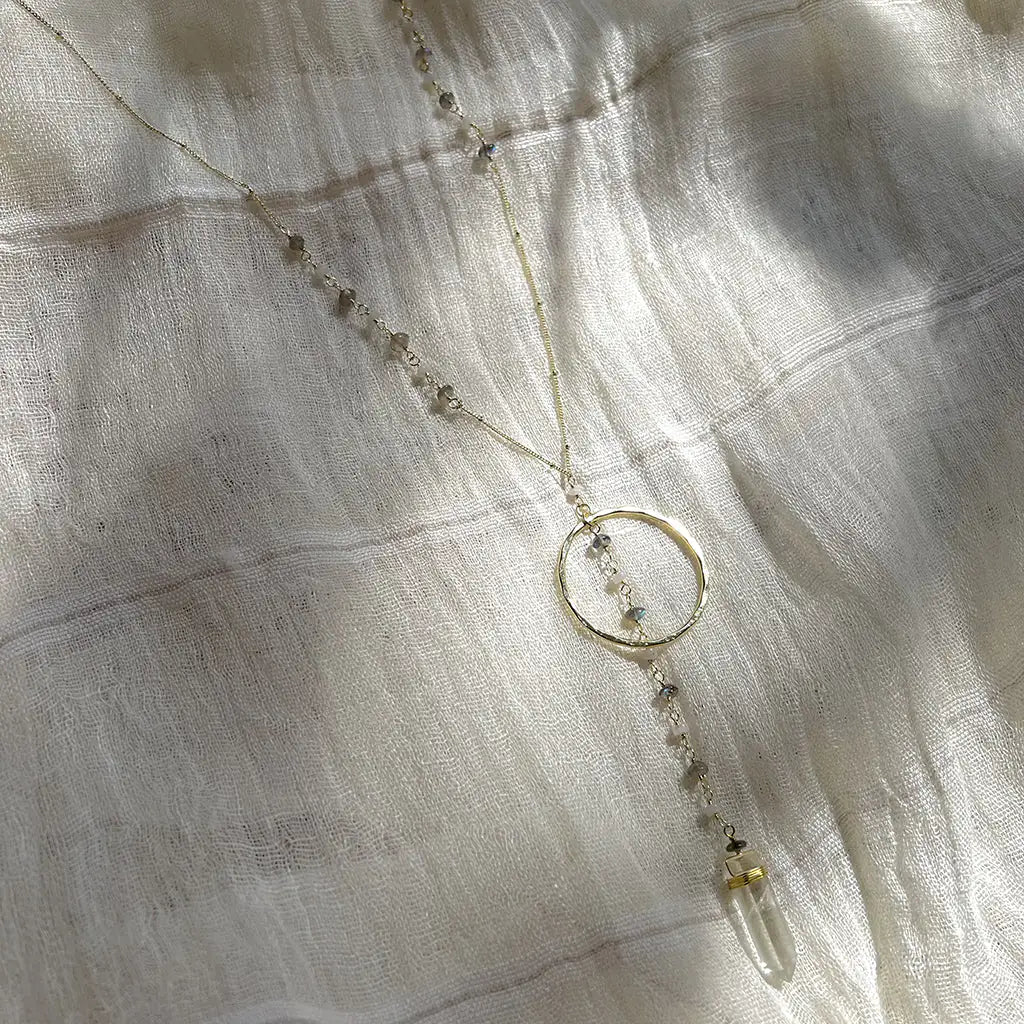 Fair Trade Crystal Halo Y Necklace 2